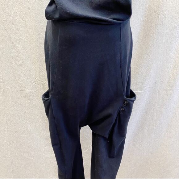 Osklen black sleeveless henley Pique‎ knitted weave harem jumpsuit size small - Picture 10 of 16